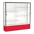 Spirit Red Display Case (Unighted), White Laminate Back w/ Dark Bronze aluminum frame finish, 72"H x 72"W x 16"D