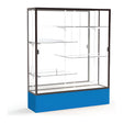 Spirit Royal Blue Display Case (Unighted), Mirror Back w/ Dark Bronze aluminum frame finish, 72"H x 60"W x 16"D