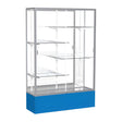 Spirit Royal Blue Display Case (Unighted), Mirror Back w/ Satin Natural aluminum frame finish, 72"H x 48"W x 16"D