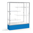Spirit Royal Blue Display Case (Unighted), Mirror Back w/ Satin Natural aluminum frame finish, 72"H x 60"W x 16"D