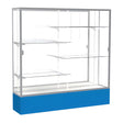 Spirit Royal Blue Display Case (Unighted), Mirror Back w/ Satin Natural aluminum frame finish, 72"H x 72"W x 16"D