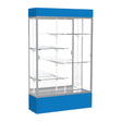 Spirit Royal Blue Display Case (Lighted), Mirror Back w/ Satin Natural aluminum frame finish, 80"H x 48"W x 16"D