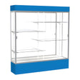 Spirit Royal Blue Display Case (Lighted), Mirror Back w/ Satin Natural aluminum frame finish, 80"H x 72"W x 16"D