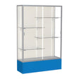 Spirit Royal Blue Display Case (Unighted), Plaque Fabric Back w/ Satin Natural aluminum frame finish, 72"H x 48"W x 16"D
