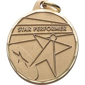 2" Diamond Cut Edge Star Performer Medal