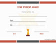 Star Student Award Certificate - Free Template