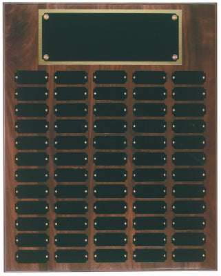 Large Step Edge Walnut Perpetual Name Plaque (60 Nameplates)