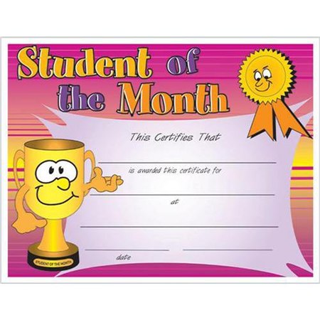 Student of the Month Award Certificate
