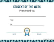 Student of the Week Award Certificate - Free Template