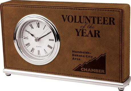 Leatherette Desk Clock