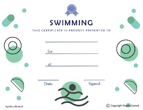 Swimming Award Certificate - Free Template