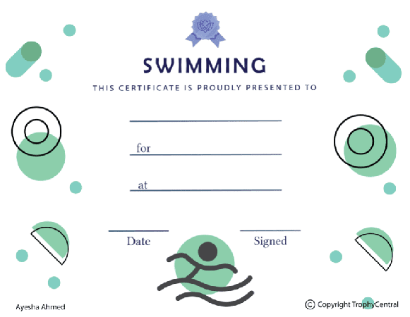 Swimming Award Certificate - Free Template