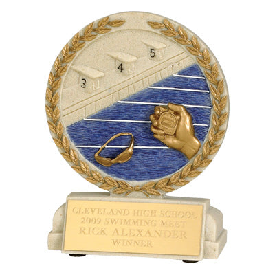 Swimming Cast Stone Trophy