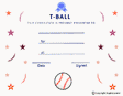 T-Ball Award Certificate - Free Template