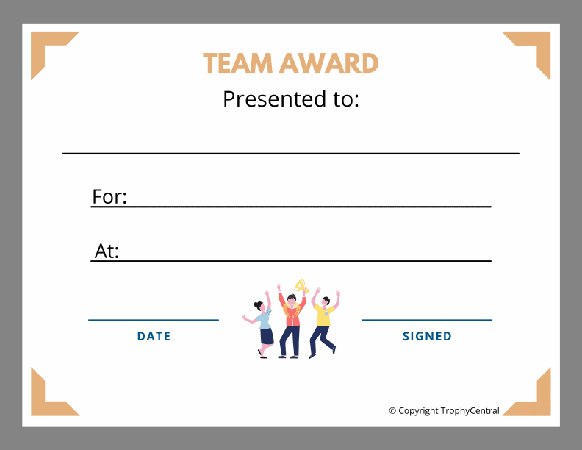 Team Award Certificate - Free Template
