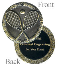 2" Quick Ship Tennis Medal