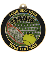 Tennis Insert Medal with Personalized Rim