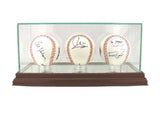 Three Baseball Glass Display Case