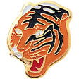Tiger Mascot Lapel Pins with Color Finish