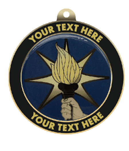 Torch Insert Medal with Personalized Rim