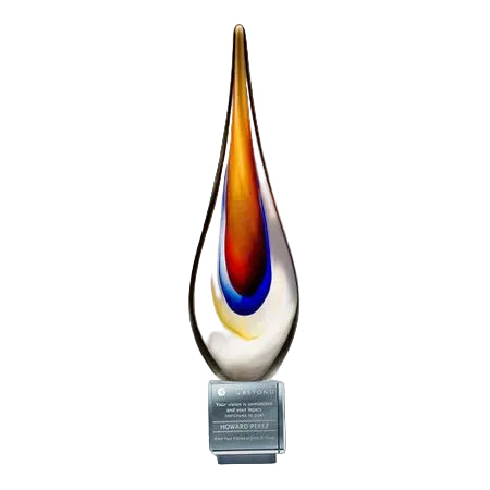 Torchier Swirl Award with Crystal Base