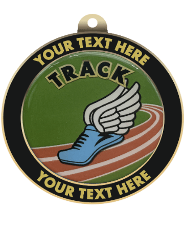 Track Insert Medal with Personalized Rim