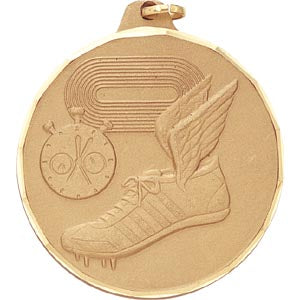 2" Diamond Cut Edge Track Shoe & Stop Watch Medal