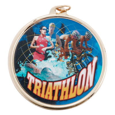 2 3/16" Color Triathlon Medal