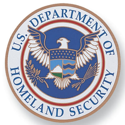U.S. Dept. Of Homeland Security Medal Insert (Etched)