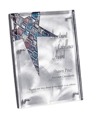 Celeb Inlaid Glass Plaque Award