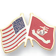 USA & Marine Flag Lapel Pin
