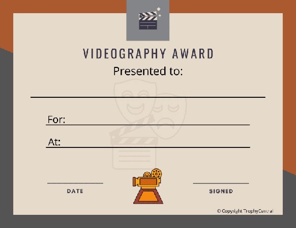 Videography Award Certificate - Free Template