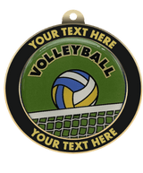 Volleyball Insert Medal with Personalized Rim