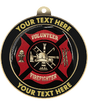 Volunteer Firefighter Insert Medal with Personalized Rim