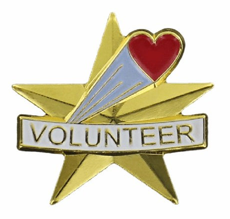 Star-Shaped Volunteer Heart Pin