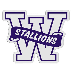 W-Shaped Mascot Badge with Choice of Back