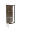 Edge Lighted Floor Display Case, 12" Frosty White Base w/ Chocolate Back and Dark Bronze Aluminum Frame, 76"H x 24"W x 20"D