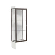Edge Lighted Floor Display Case, 12" Frosty White Base w/ White Back and Dark Bronze Aluminum Frame, 76"H x 24"W x 20"D