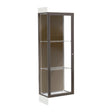 Edge Lighted Floor Display Case, 6" Frosty White Base w/ Chocolate Back and Dark Bronze Aluminum Frame, 76"H x 24"W x 20"D