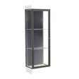 Edge Lighted Floor Display Case, 6" Frosty White Base w/ Slate Back and Dark Bronze Aluminum Frame, 76"H x 24"W x 20"D