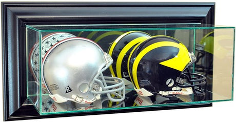 Wall Mounted Double Mini Helmet Glass Display Case