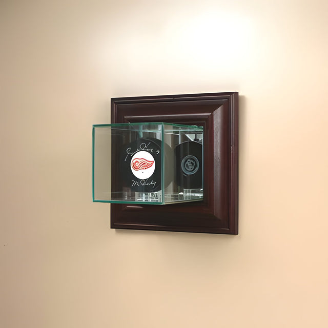 Wall Mounted Single Puck Glass Display Case
