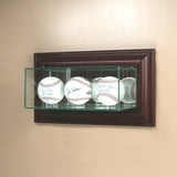 Wall Mounted Triple Baseball Glass Display Case