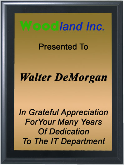 Wall Plaque - Black Finish - 9" x 12"