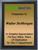 Wall Plaque - Black Finish - 9" x 12"