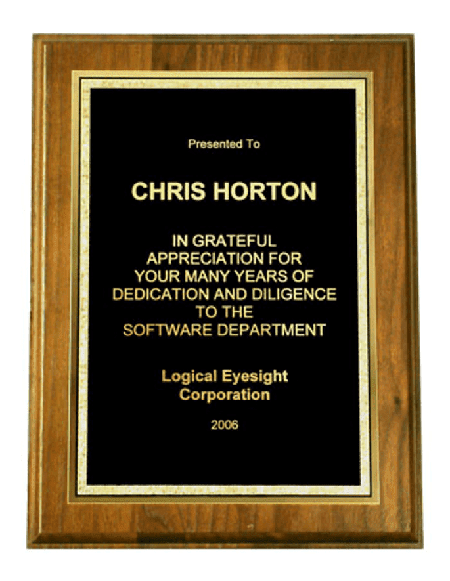 7" x 9" Walnut Award Plaque