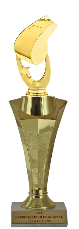 Leadership Whistle Star Column Trophy
