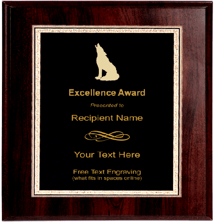 Wolf Mascot Plaque