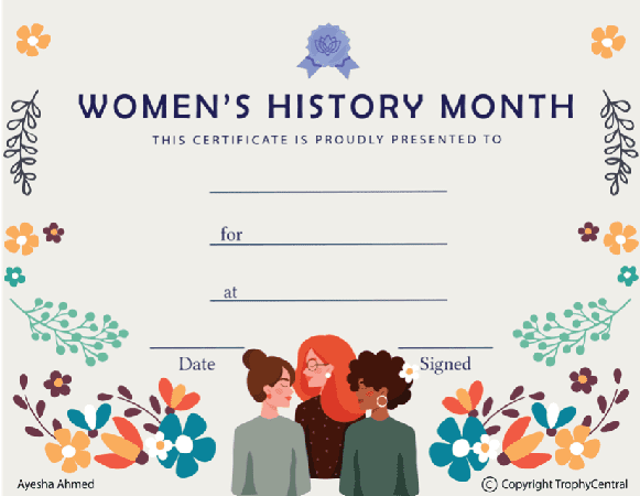 Women's History Month Certificate - Free Template