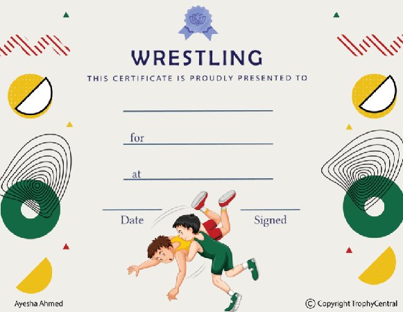 Wrestling Award Certificate - Free Template